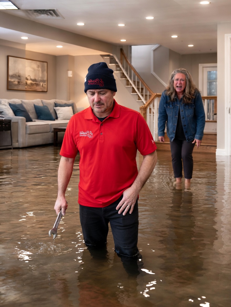 Water cleanup in progress